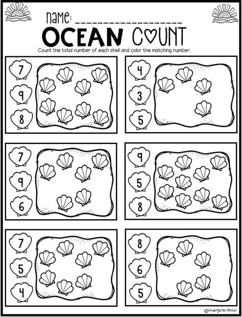 Ocean Math Worksheet   Ocean Kindergarten Math Worksheets - Ocean Math Worksheet
