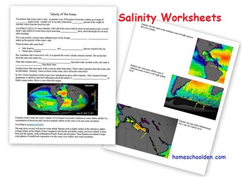 Ocean Salinity Worksheets K12 Workbook Ocean Salinity Worksheet - Ocean Salinity Worksheet