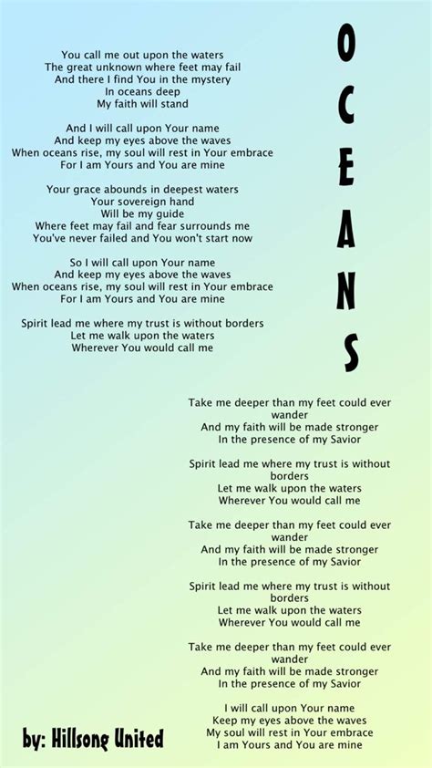 Oceans With Lyrics