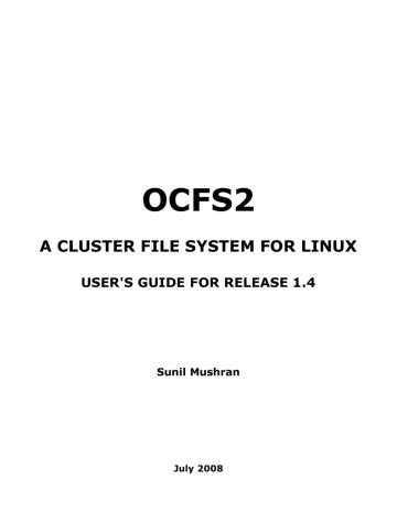 Full Download Ocfs2 16 User Guide 