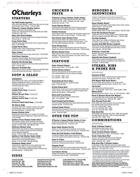 O'charley's Menu With Prices