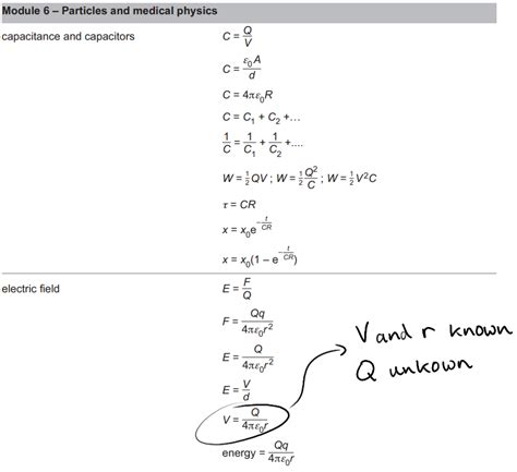 Ocr A Level Physics Formula Sheet