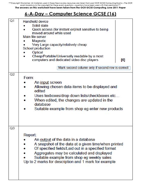 Ocr Gcse Computing A452 Answers