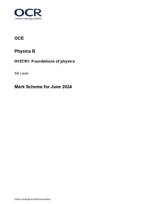 Ocr June 2013 Physics Mark Scheme