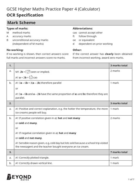 Ocr Maths Coursework C3 Mark Scheme