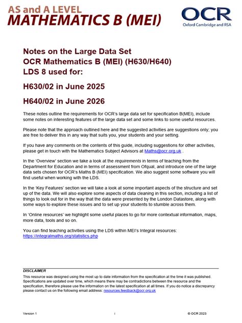 Ocr Mei Large Data Set 2024