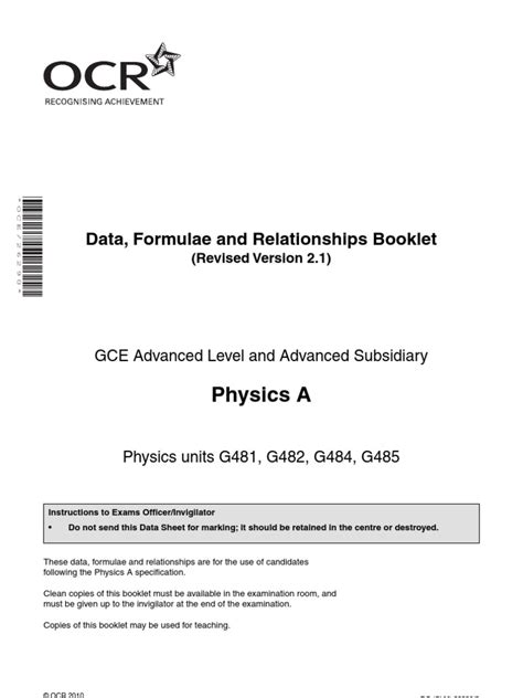 ocr physics may 2013 g481 past paper