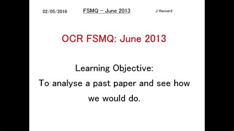 Read Ocr Additional Maths Fsmq June 2013 Paper 