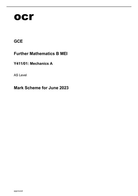 Read Online Ocr As Further Mathematics B Mei Y411 Sam 