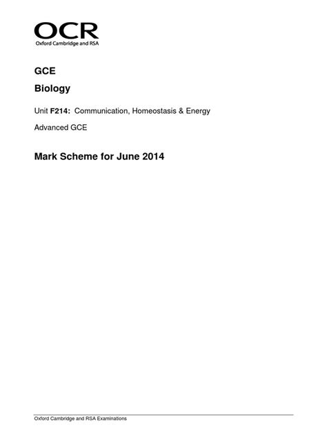 Full Download Ocr Biology F214 June 2014 Unofficial Mark Scheme 
