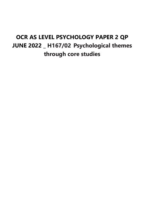 Read Ocr Psychology Past Papers June 2013 