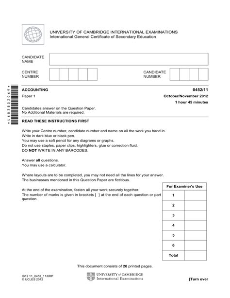 Full Download October November 2012 Igcse See Paper 1 