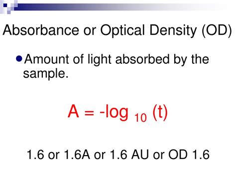 Od Units Absorbance