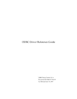 Read Online Odbc Driver Reference Guide 
