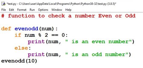 Odd Or Even Program In Python