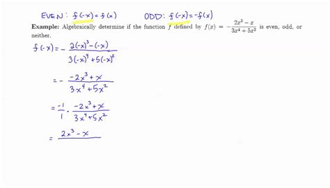 Odd Or Even Rational Function Worksheets
