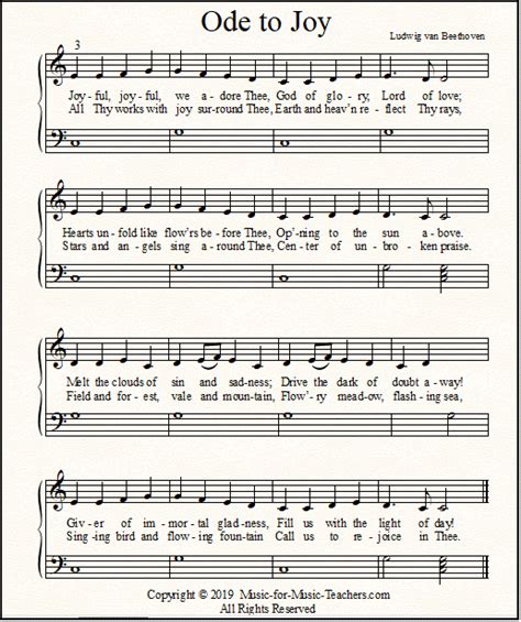 Ode To Joy With Lyrics
