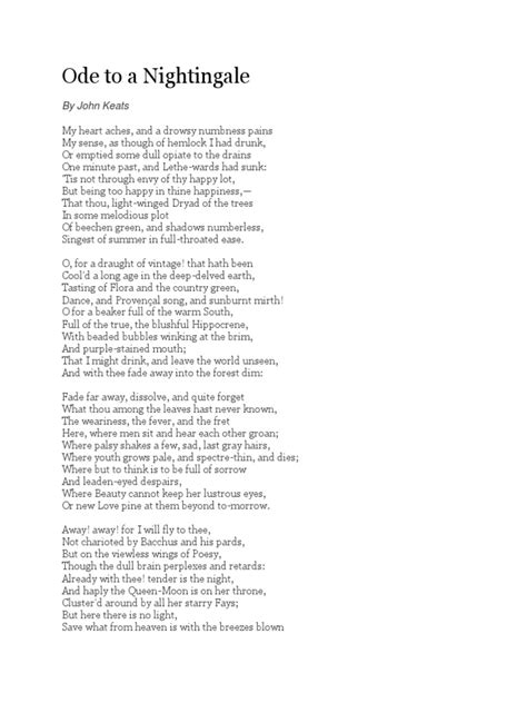 Ode To Nightingale Analysis