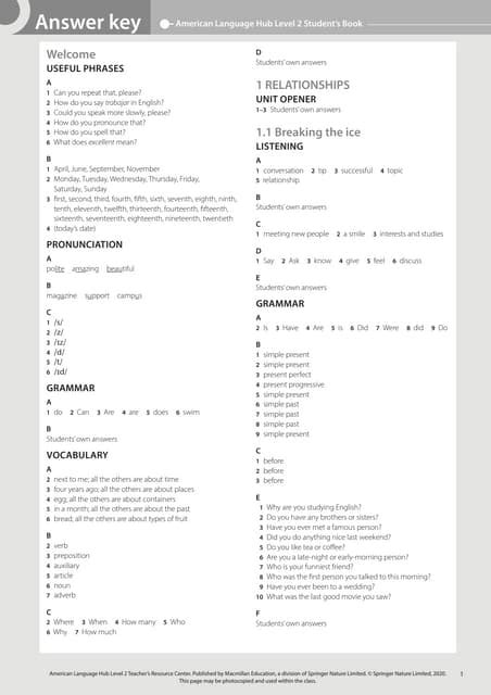 Odyssey Learning Answer Key