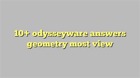 Read Odysseyware Geometry B Answers 