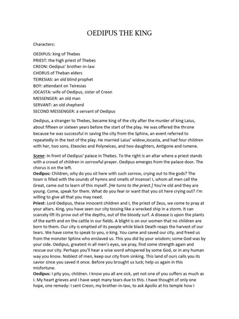 Oedipus Pdf
