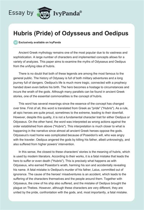 Read Oedipus Paper Hilarious 