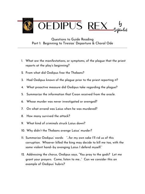 Read Online Oedipus Study Guide Questions Tiresias Sdelc 