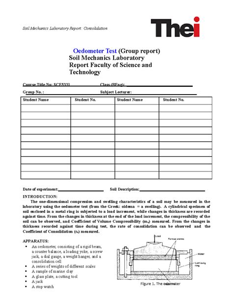 Oedometer Test Lab Report