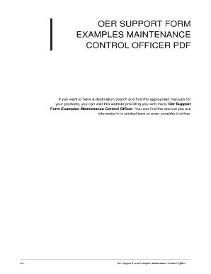 Read Online Oer Support Form Examples Maintenance Control Officer Free Kindle Online