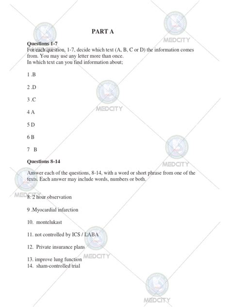 Oet Reading Answer Sheet Pdf
