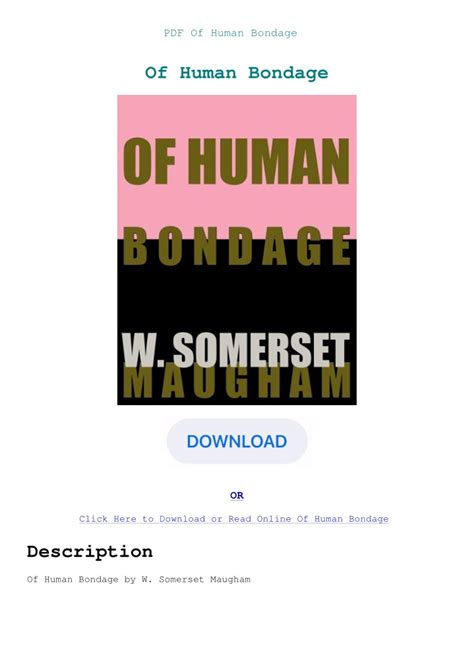 Of Human Bondage Pdf