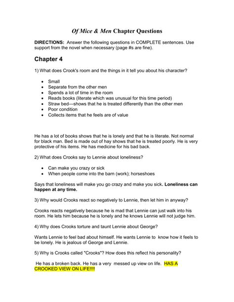 Full Download Of Mice And Men Chapter 3 Questions Answers 