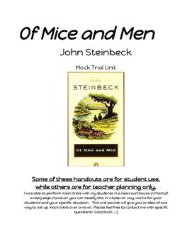 Read Of Mice And Men Mock Trial Character Witness Packet 