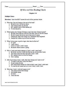 Read Of Mice And Men Questions Answers Chapter 5 