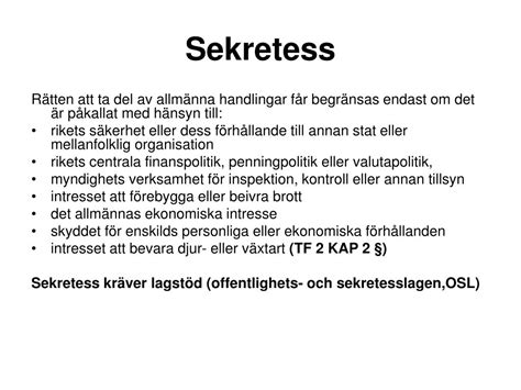 offentlighet sekretess