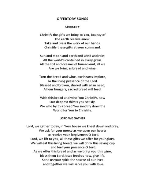 Offertory Songs