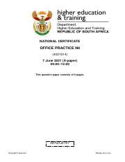 Office Practice N4 Question Paper