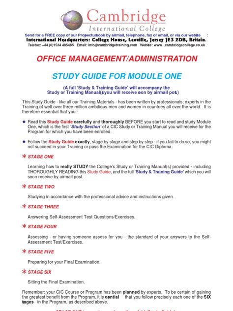 Read Online Office Administration Study Guide 