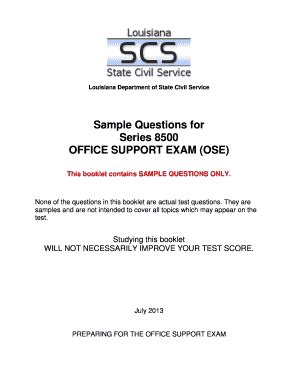 Read Online Office Support Exam Sample Questions Louisiana State Civil Service 