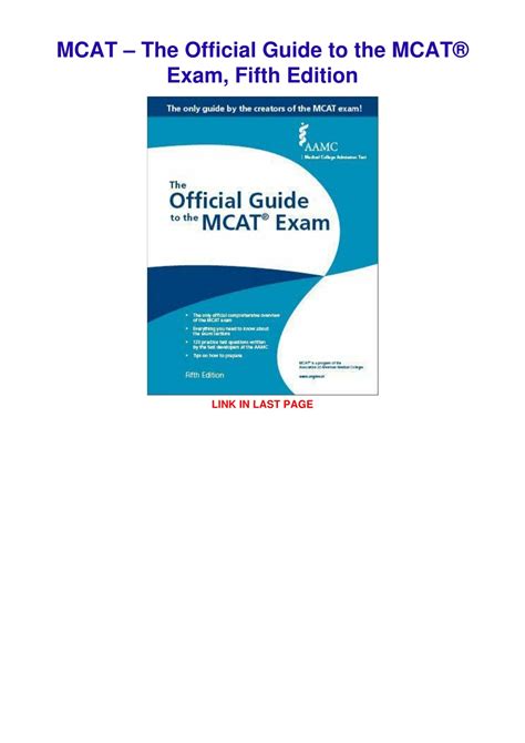 Read Official Mcat Guide Edition 