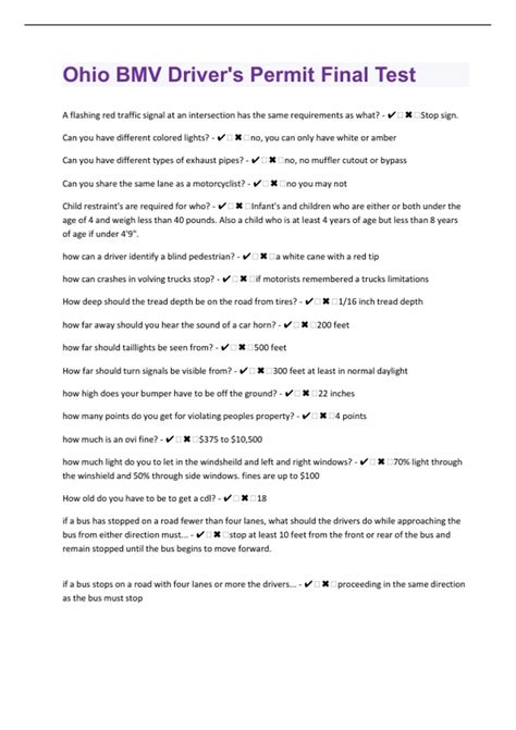 ohio bmv practice test