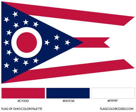 Ohio Flag Color Codes Ohio Flag Coloring Page - Ohio Flag Coloring Page