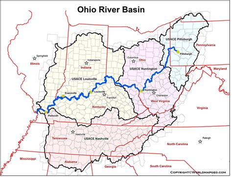 ohio river location on map