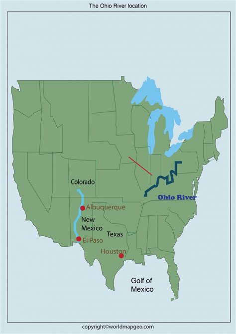 ohio river on us map