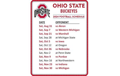 ohio state buckeyes schedule