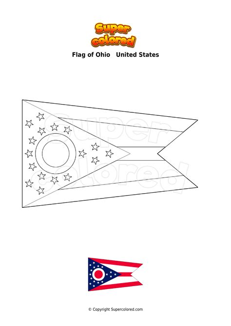 Ohio State Flag Coloring Page Color Luna Ohio Flag Coloring Page - Ohio Flag Coloring Page
