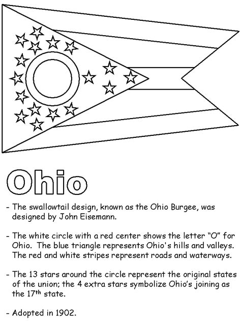 Ohio State Flag Coloring Page   Ohio State Usa Flag Colors Color Scheme Blue - Ohio State Flag Coloring Page