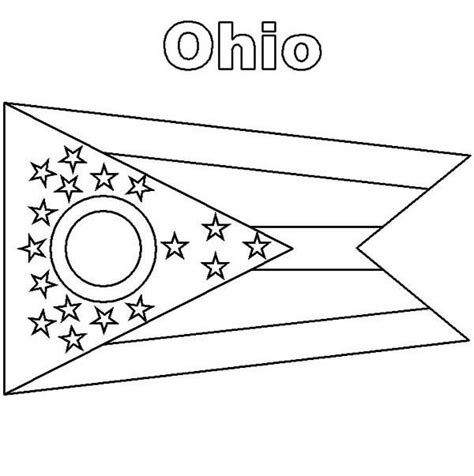 Ohio State Flag Ohio Flag Coloring Page - Ohio Flag Coloring Page