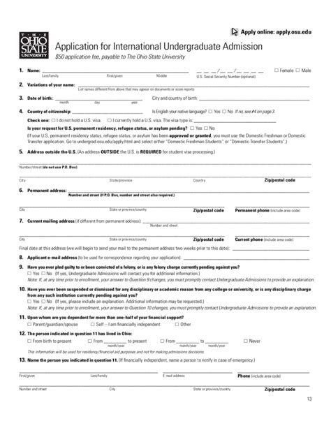 ohio state university application