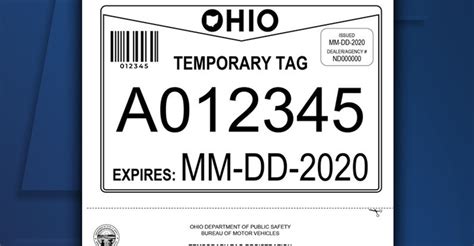 ohio temp tags